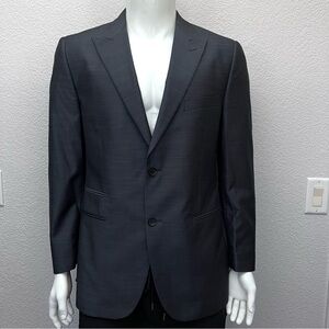 Steve Harvey Celebrity Edition Charcoal Navy Men Blazer Sz 44R Crosshatch Jacket